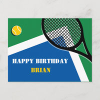 🎾 Blue-green tennis court customisable Postcard