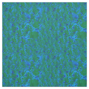 Blue Green Textures Fish in the Sea Pattern Fabric