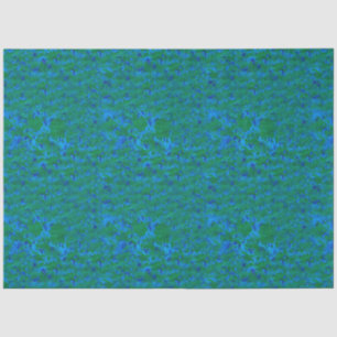Blue, Green Textures Fish in the Sea Tissue Paper