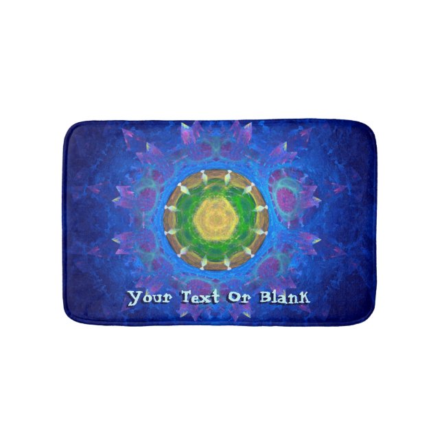 Blue-Green Tie Dye Bath Mat (Front)