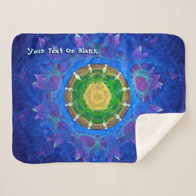 Blue-Green Tie Dye Sherpa Blanket (Front (Horizontal))