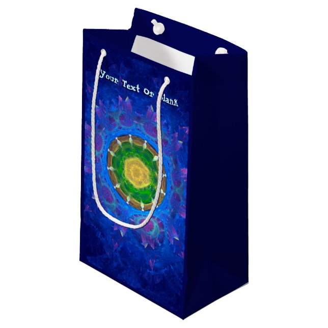 Blue-Green Tie Dye Small Gift Bag (Front Angled)