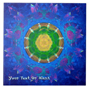 Blue-Green Tie Dye Tile