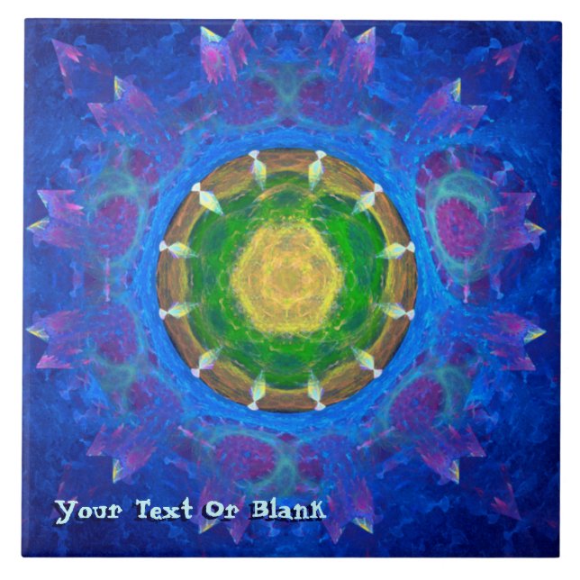 Blue-Green Tie Dye Tile (Front)