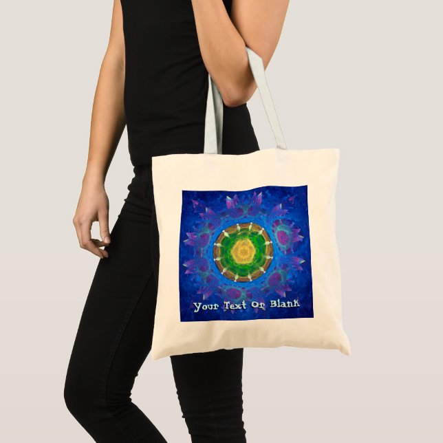 Blue-Green Tie Dye Tote Bag (Front (Product))