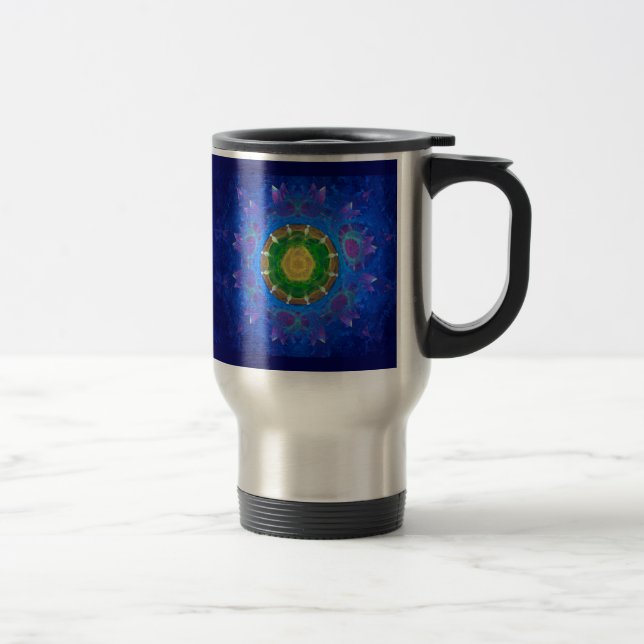 Blue-Green Tie Dye Travel Mug (Right)