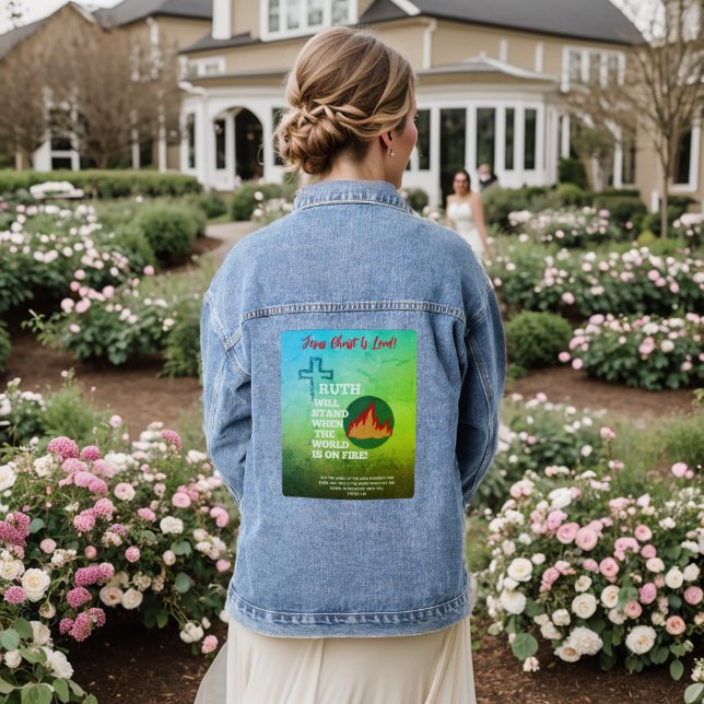 Blue& Green Truth Will Stand Denim Jacket (Wedding Back)