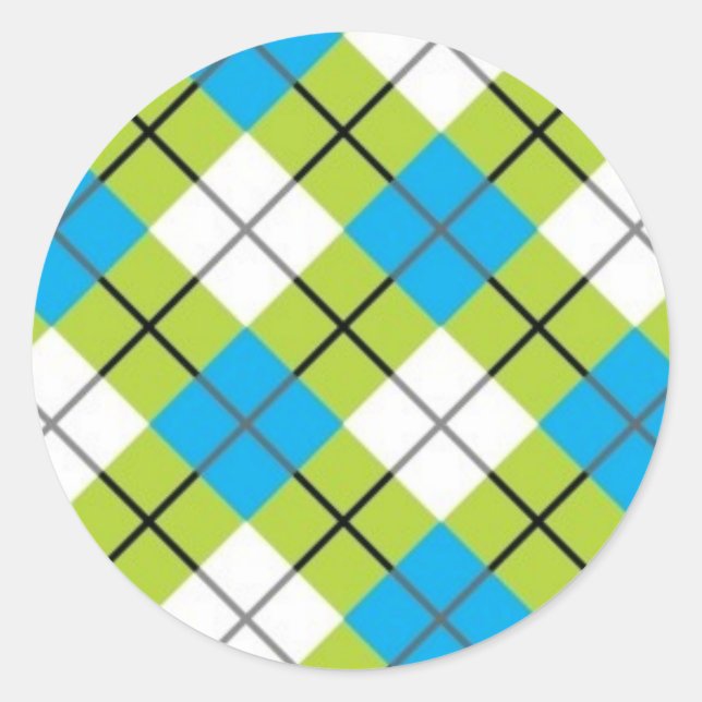BLUE-GREEN VINTAGE ARGYLE STICKER (Front)