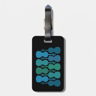 Blue Green Violin/Viola Case Tag, Personalised Luggage Tag