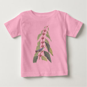 Blue-Green Warbler Bird Audubon Vintage Art Baby T-Shirt