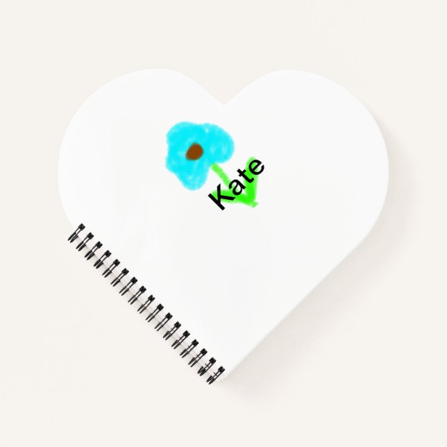 Blue green watercolor add your name te notebook (Front)
