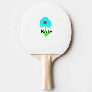 Blue green watercolor add your name text custo ping pong paddle