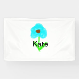 Blue green watercolor add your name text custom  banner