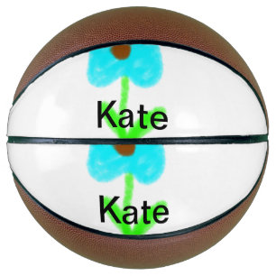 Blue green watercolor add your name text custom basketball