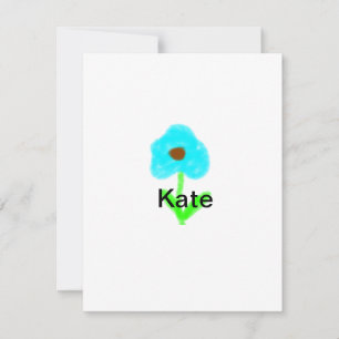 Blue green watercolor add your name text custom  card