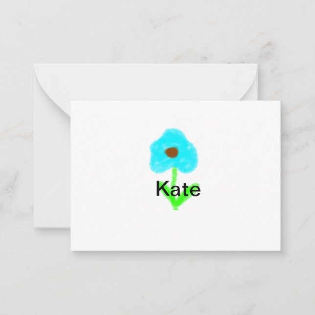 Blue green watercolor add your name text custom card (Front)