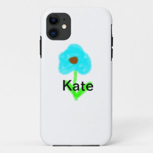 Blue green watercolor add your name text custom iPhone 11 case