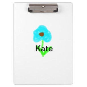 Blue green watercolor add your name text custom clipboard