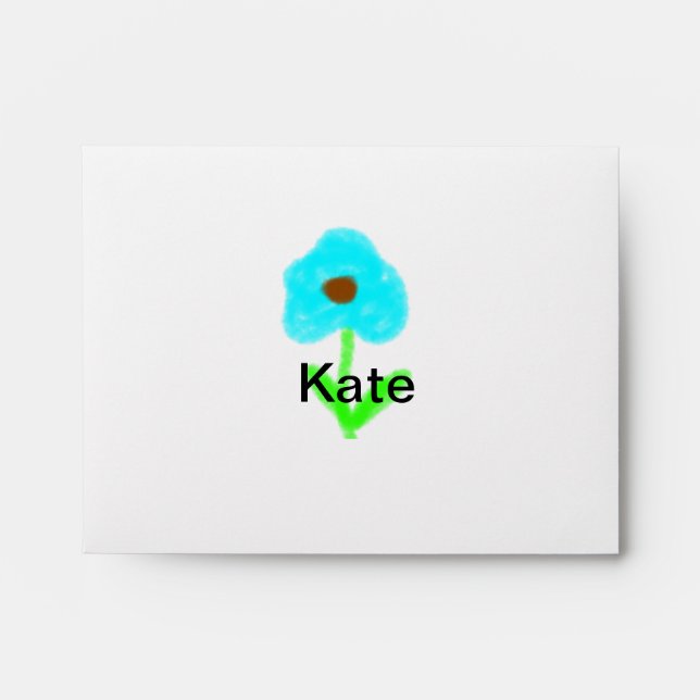 Blue green watercolor add your name text custom  envelope (Front)