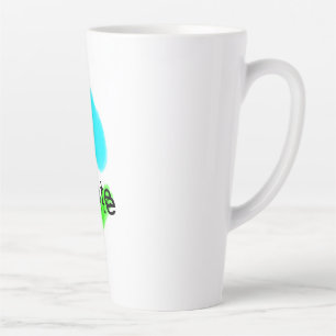 Blue green watercolor add your name text custom latte mug