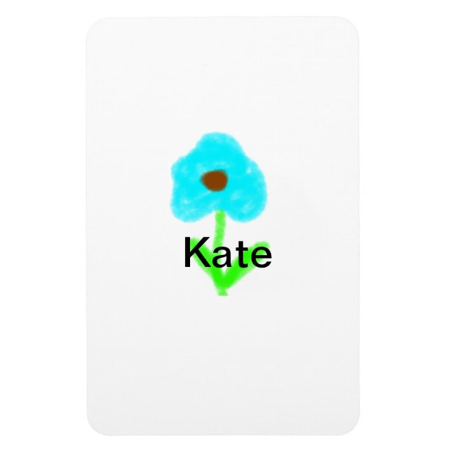 Blue green watercolor add your name text custom  magnet (Vertical)