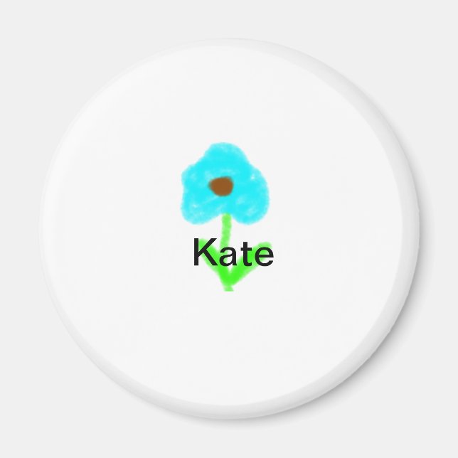 Blue green watercolor add your name text custom  magnet (Front)