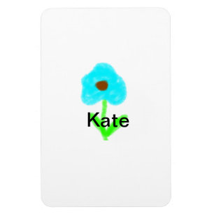 Blue green watercolor add your name text custom magnet