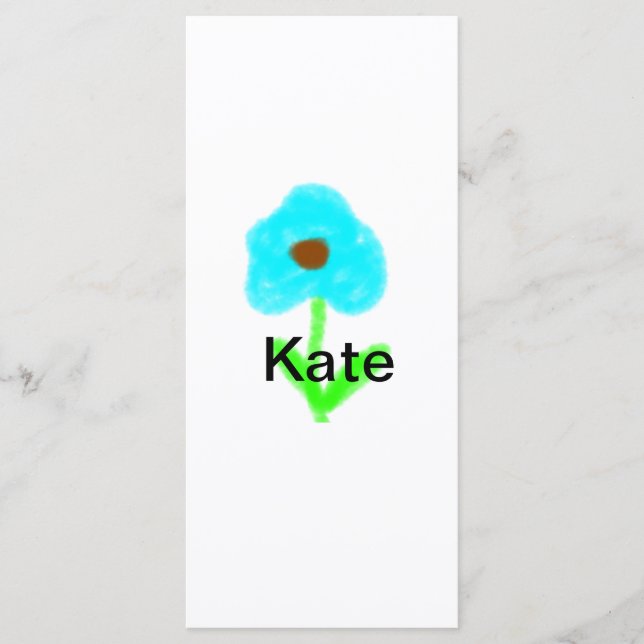 Blue green watercolor add your name text custom  menu (Front)