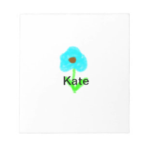 Blue green watercolor add your name text custom notepad
