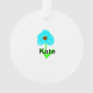 Blue green watercolor add your name text custom ornament