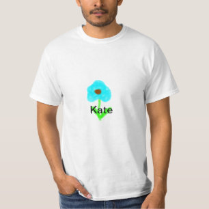 Blue green watercolor add your name text custom  T-Shirt