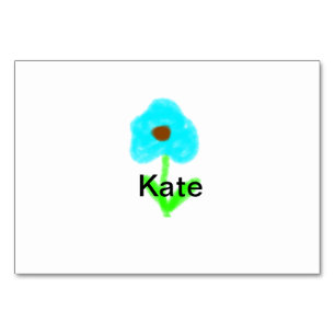 Blue green watercolor add your name text custom table number