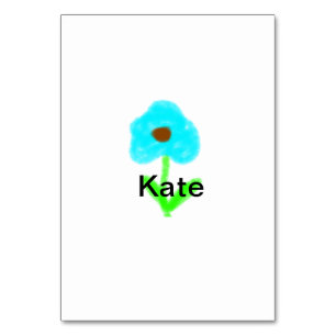 Blue green watercolor add your name text custom  table number