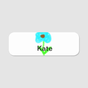 Blue green watercolor add your name text custom tag