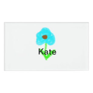 Blue green watercolor add your name text custom tag
