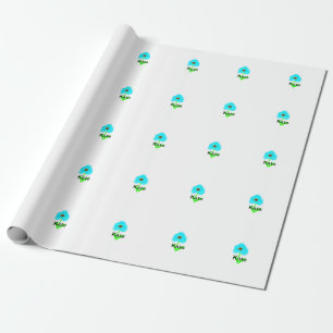 Blue green watercolor add your name text custom wrapping paper