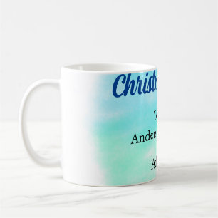 Blue green watercolor christmas holiday add family coffee mug