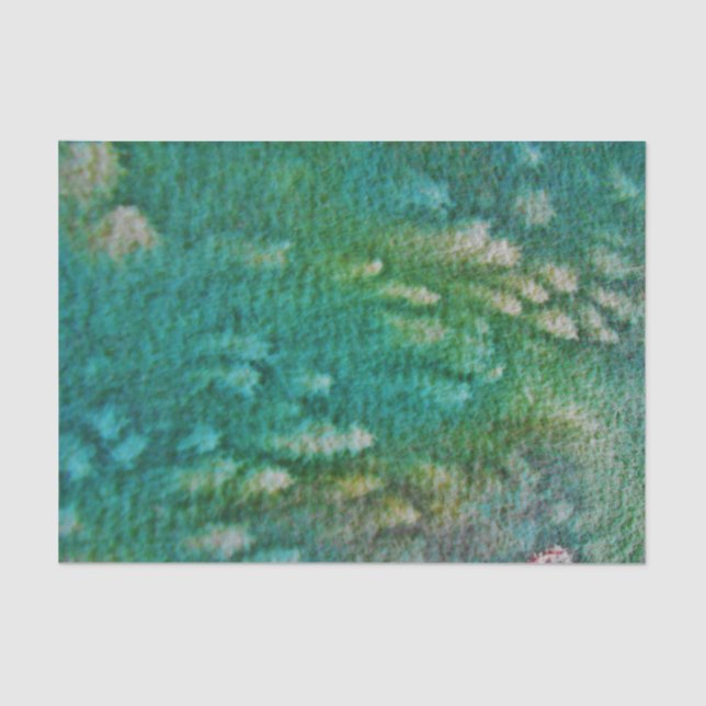 Blue Green Watercolor Tissue Paper (Front)