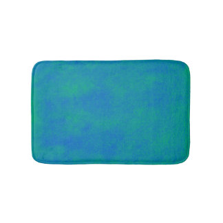 Blue Green Watercolor Wash Bath Mat