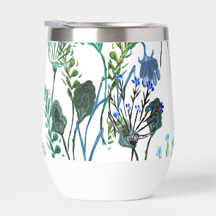 Blue Green Watercolor Wildflower