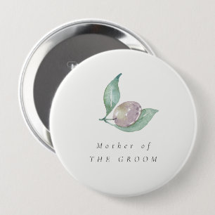 BLUE GREEN WATERCOLOUR FOLIAGE OLIVE GROOM TO BE 10 CM ROUND BADGE