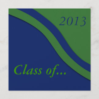 Blue Green Wave Graduation Invitation