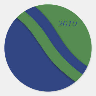 Blue Green Wave Graduation Sticker