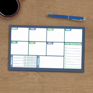 Blue Green Weekly Planner Habits & To Do's Post-it Notes