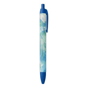 Blue Green White Modern Elegant Abstract Template Ink Pen
