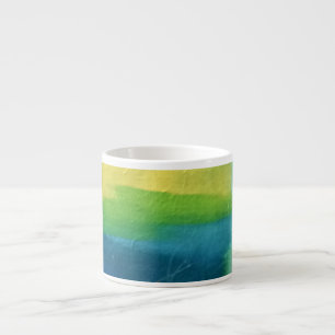 Blue, Green, Yellow Abstract Espresso Mug