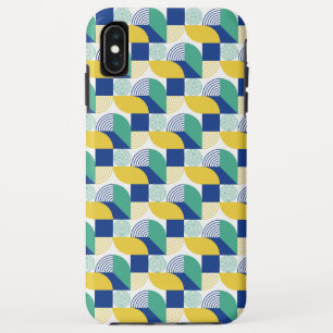 Blue Green Yellow Abstract Geometric Pattern iPhone XS Max Case