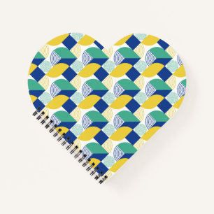 Blue Green Yellow Abstract Geometric Pattern Notebook
