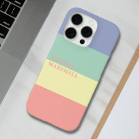 Blue, Green Yellow and Coral Pink Stripes Pattern