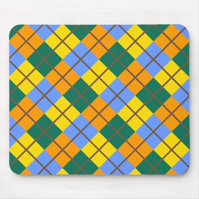 Blue Green Yellow Orange Mouse Mat (Front)